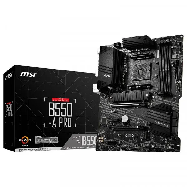 MSI B550-A PRO motherboard with AM4 socket and B550 chipset for gaming and professional builds