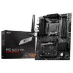 MSI PRO B650-S WIFI Motherboard with AM5 socket, DDR5 support, and built-in WiFi 6E