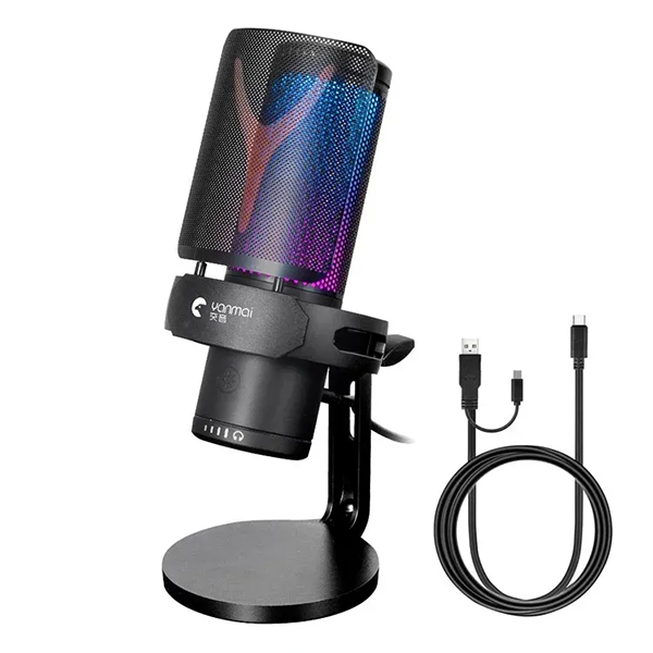 Yanmai GM7 RGB Gaming Microphone USB condenser mic with LED lighting