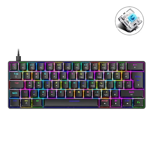 Ziyou Lang T60 mechanical keyboard with blue switches in black color