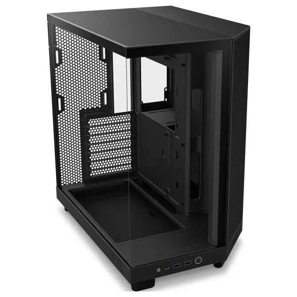 NZXT H6 Flow Black Mid-Tower Case with Mesh Front Panel for Optimal Airflow and Cooling