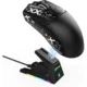 ATTACK SHARK X1 (Black & Grip Tape) wireless gaming mouse with RGB charging dock and ultra-lightweight design.