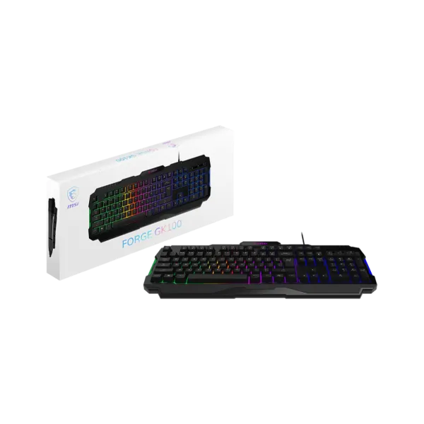 MSI FORGE GK100 BLACK mechanical gaming keyboard with RGB lighting