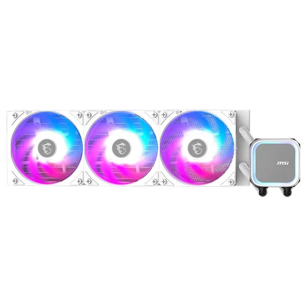 MSI MAG CORELIQUID A13 360 White liquid cooler with ARGB fans
