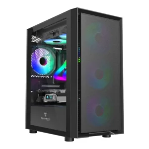 Connect Airboost ARGB Micro ATX compact gaming case with tempered glass side panel