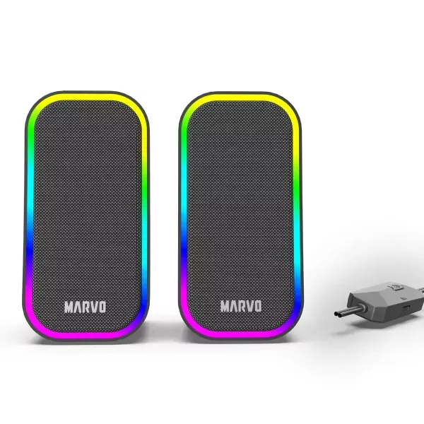 Marvo SG-285 Havoc20 Black gaming speakers with RGB lighting and compact design