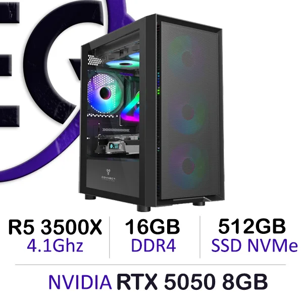 Powerful Gaming PC Ryzen 5 3500X with RTX 5050 and 16GB RAM