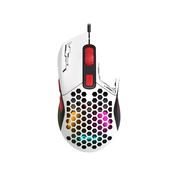 XTRIKE ME GM-316W RGB gaming mouse, white body with RGB lighting