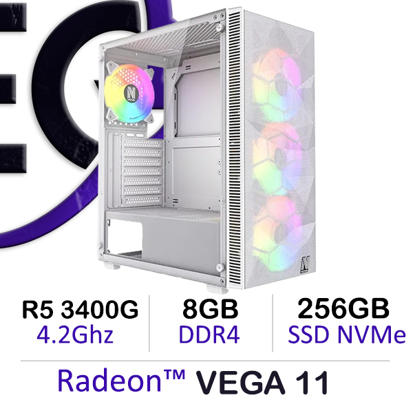Upgradeable Gaming PC – Ryzen 5 3400G | Vega 11 | 8GB DDR4 | 256GB NVMe