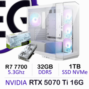 Ultra Gaming PC – Ryzen 7 7700 | RTX 5070 Ti ICE | 32GB DDR5 | 1TB NVMe