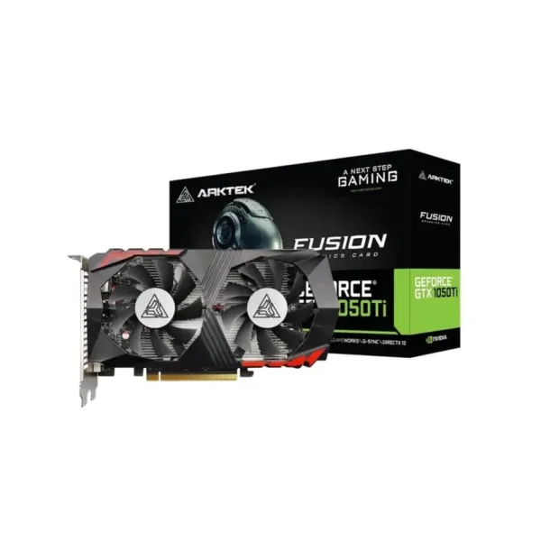 ARKTEK GTX 1050 Ti 4GB GDDR5 graphics card for 1080p gaming, powered by NVIDIA Pascal architecture for smooth gameplay.