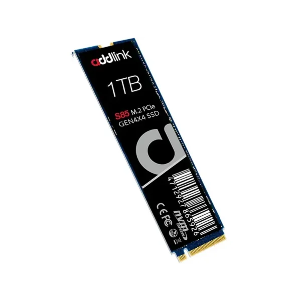 Addlink S85 1TB SSD M.2 PCIe Gen4x4 NVMe high-speed storage drive for gaming and professional performance.
