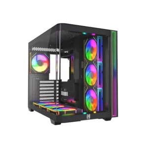 NOVA OPERATOR P28511 BLACK mid-tower gaming PC case with tempered glass and ARGB lighting