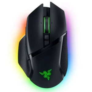 Razer Basilisk V3 Pro wireless gaming mouse with Chroma RGB lighting and ergonomic thumb rest