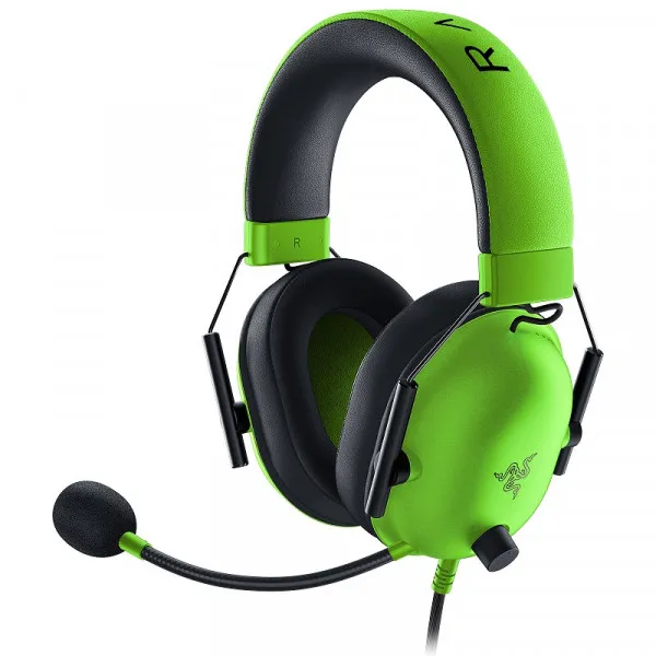 Razer BlackShark V2 X Green gaming headset with noise-isolating design