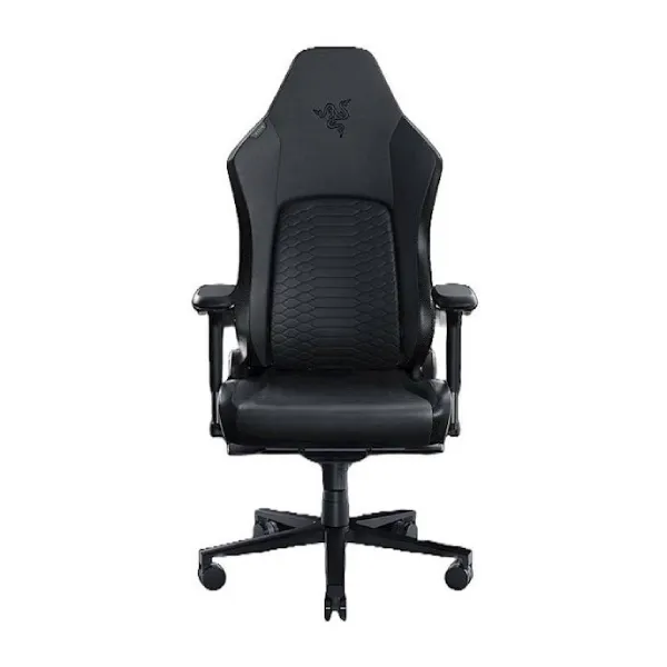 Razer Enki Black ergonomic gaming chair with eco-leather finish and 152-degree recline