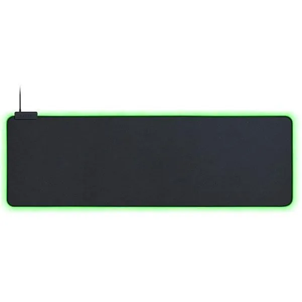 Razer Goliathus Chroma Extended XL RGB gaming mouse mat with glowing RGB edges and black micro-textured surface