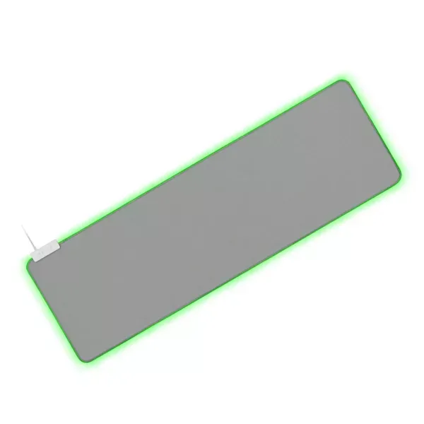 Razer Goliathus Chroma Extended XL Mercury RGB gaming mouse mat in white with lighting border