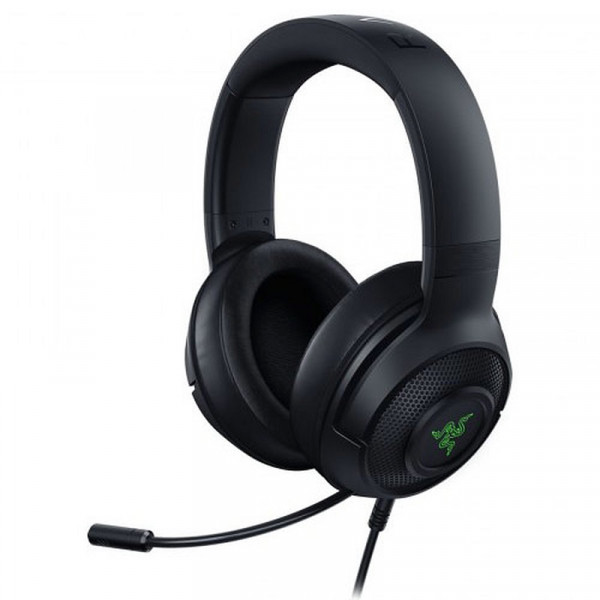 Razer Kraken V3 X Black lightweight gaming headset with 7.1 surround sound and Razer Chroma RGB lighting