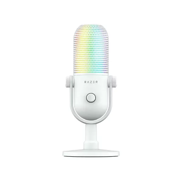 Razer Seiren V3 Chroma (White) RGB USB microphone with dynamic lighting and studio-quality audio