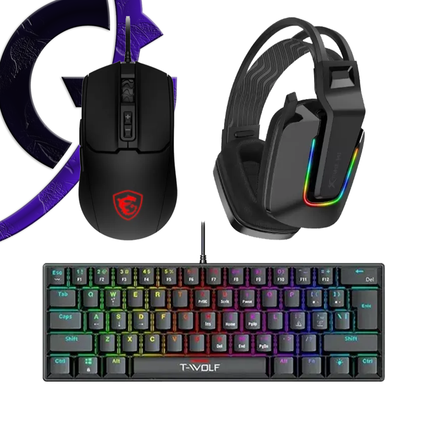 Budget Gaming Bundle MSI GM100 + T-Wolf T61 + Xtrike Me GH-712