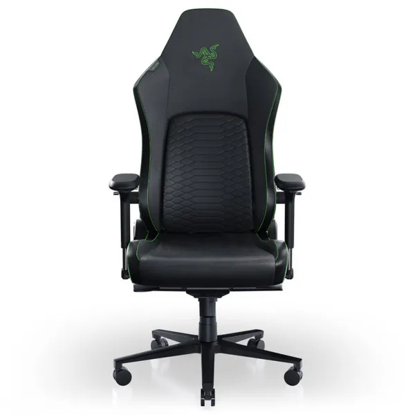 Razer Iskur V2 Black Green ergonomic gaming chair with adaptive lumbar support and premium eco-leather