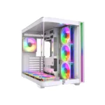 NOVA OPERATOR P28511 WHITE mid-tower gaming PC case with tempered glass side panel and ARGB fans