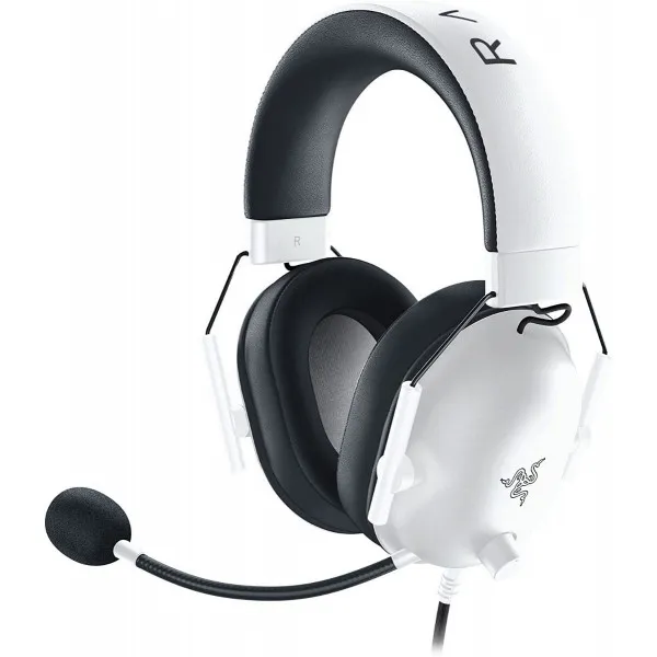 Razer BlackShark V2 X White gaming headset with detachable microphone and lightweight design