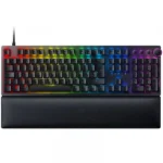 Razer Huntsman V2 Purple Switch mechanical gaming keyboard with wrist rest and RGB lighting