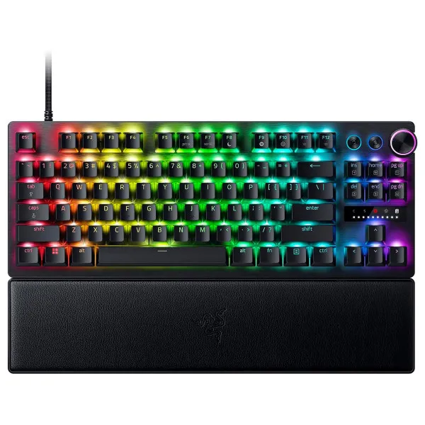 Razer Huntsman V3 Pro TKL gaming keyboard with analog optical switches and magnetic wrist rest