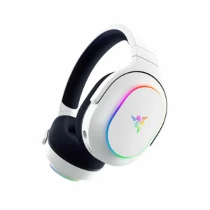 Razer Barracuda X Chroma White wireless gaming headset with RGB lighting and detachable microphone