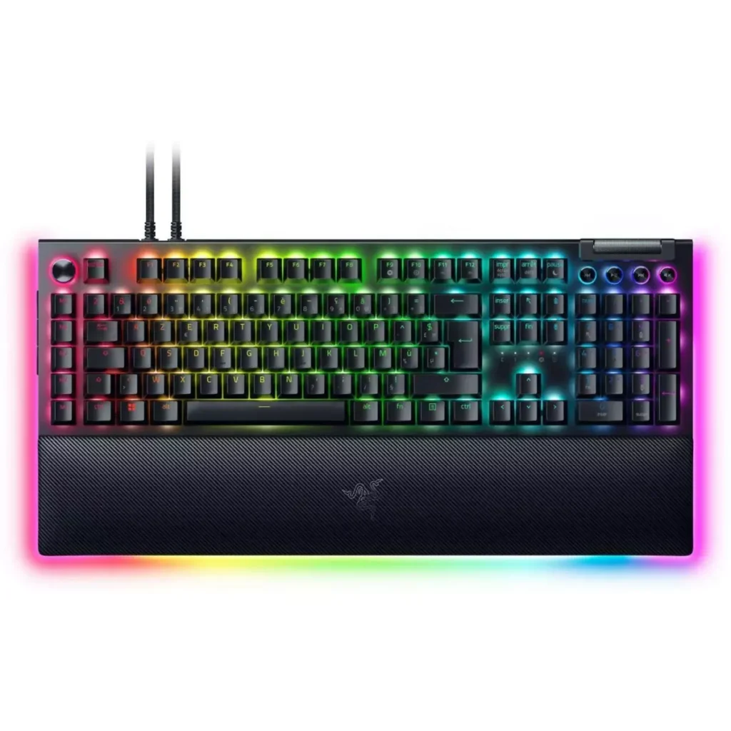 Razer BlackWidow V4 Pro mechanical keyboard with Razer Yellow Switches and magnetic wrist rest