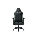 Razer Enki X Black Green ergonomic gaming chair with memory foam headrest and adjustable recline