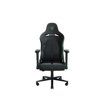 Razer Enki X Black Green ergonomic gaming chair with memory foam headrest and adjustable recline