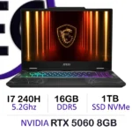 MSI CYBORG 15 B2RWEKG-096XMA gaming laptop with Intel Core 7 240H and RTX 5060 8GB