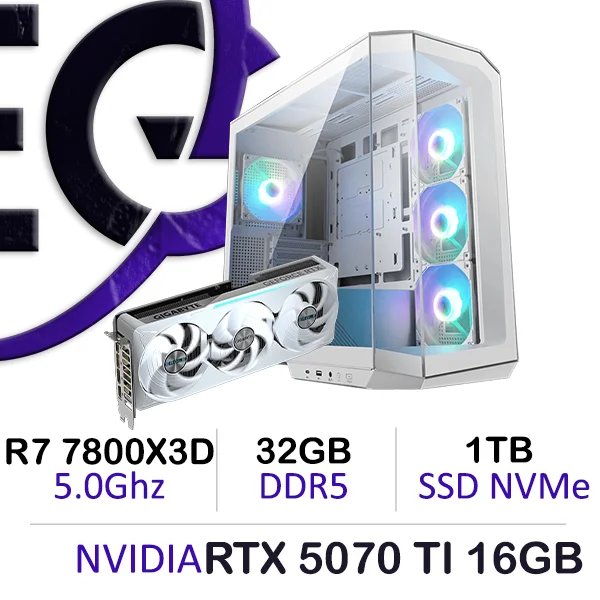Ultra Gaming PC – Ryzen 7 7800x3d | RTX 5070 Ti ICE | 32GB DDR5 | 1TB NVMe