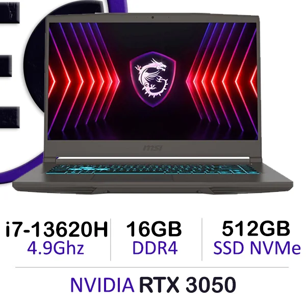 MSI Thin B13UC gaming laptop with Intel i7-13620H and RTX 3050