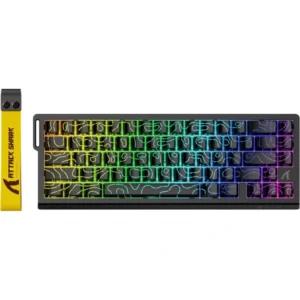 Image of ATTACK SHARK X68 HE Black Contours magnetic switch gaming keyboard in black