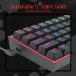 Redragon K617 Fizz 60% RGB Red Switches (Black) - Image 4
