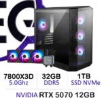 Ryzen 7 7800X3D RTX 5070 Gaming PC with 32GB DDR5 and 1TB NVMe storage