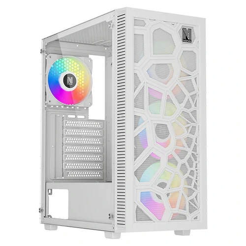 NOVA ARES PS195-2 White gaming PC case with modern design