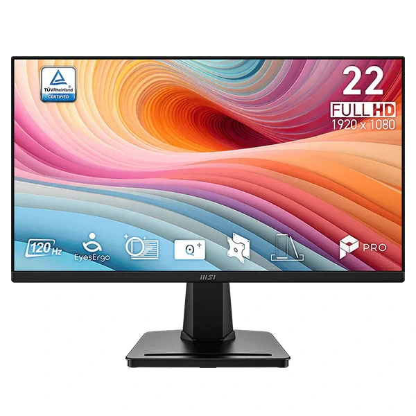 MSI PRO MP225 E12VL 21.45 inch 120Hz gaming monitor with 1ms response time.