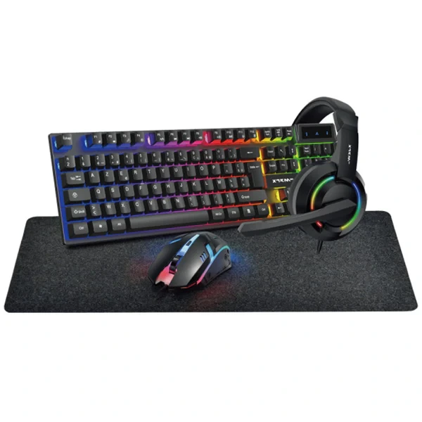 XTRMLAB XGC-120 Combo 4in1 gaming keyboard, mouse, headset, and mousepad set.