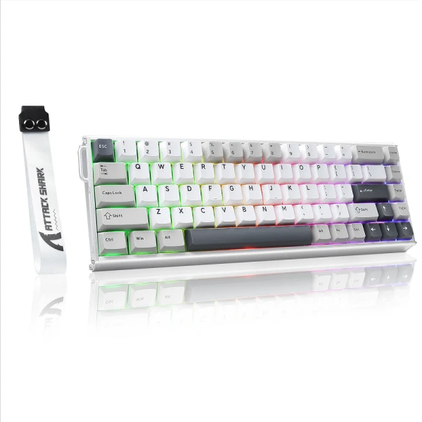 ATTACK SHARK X68MAX HE Magnetic Switch keyboard in Star White with custom actuation features.