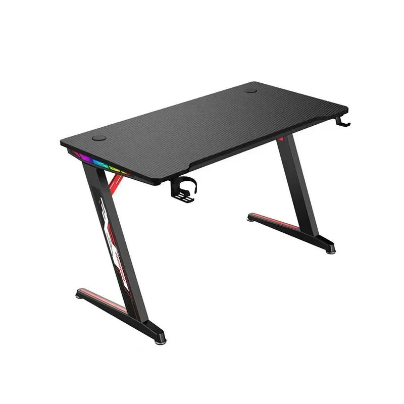 NOVA HORIZON RGB Noir gaming desk with integrated RGB lighting and spacious surface.