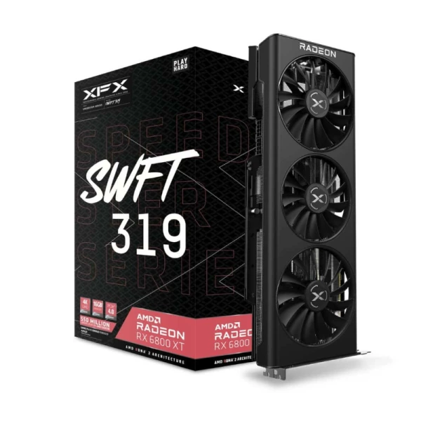 XFX Speedster Swift 319 AMD Radeon RX 6800 CORE Gaming Graphics Card with 16GB GDDR6 memory.