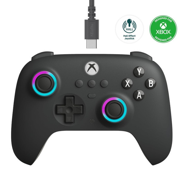 8BitDo Ultimate C Wired Controller for Xbox and PC in Dark Grey.