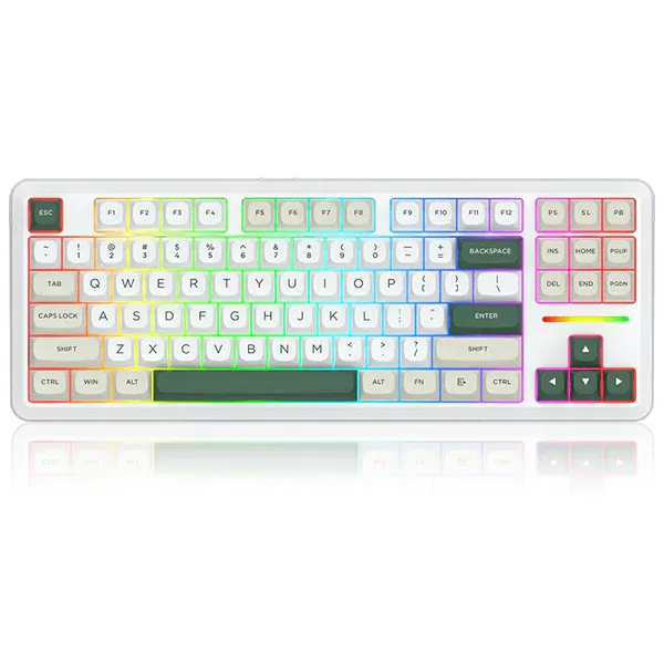 Redragon K734 Wildslash wireless mechanical keyboard with GlowArc lighting, mechanical switches, and ergonomic design.