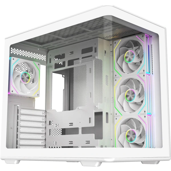 Cooler Master Elite 600 ARGB White mid-tower PC case with tempered glass side panel
