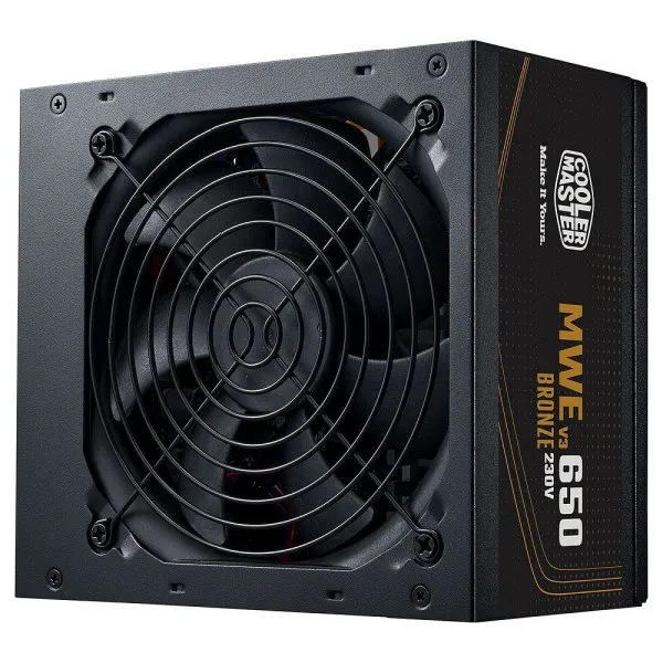Cooler Master MWE Bronze 650W V3 power supply unit, 80 PLUS Bronze certified.
